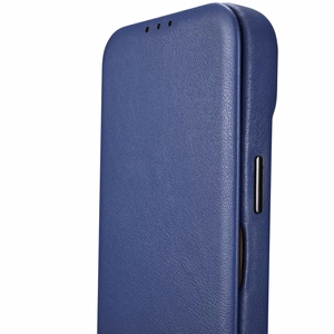 Чехол iCarer CE Premium Leather Folio для iPhone 14 Plus магнитный с откидной крышкой MagSafe синий