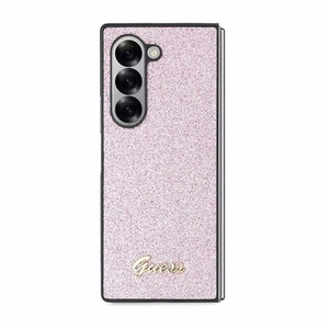 Guess 4G Glitter Script Ümbris jaoks Samsung Galaxy Z Fold 6 - Roosa