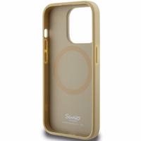 Hello Kitty Leather Kitty Head MagSafe ümbris jaoks iPhone 14 Pro Max - kuldne