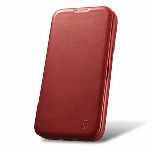 Чехол iCarer CE Oil Wax Premium Leather Folio для iPhone 14 Plus магнитный с откидной крышкой MagSafe красный