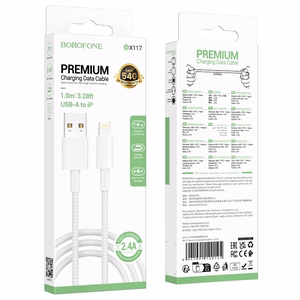 USB cable Borofone BX117 USB-A to Lightning 1.0m white