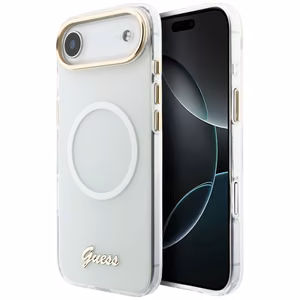 Guess IML Gradient Script Metal MagSafe Ümbris for iPhone Air - valge