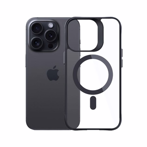 3mk Satin Armor MagCase with MagSafe jaoks iPhone 15 Pro Max - Clear with must Frame
