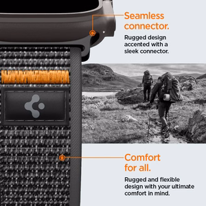 Spigen Athlex Air 2 rihm Apple Watch 8 / 9 / 10 / 11 / SE / Ultra (44 / 45 / 46 / 49 mm) must / oranž
