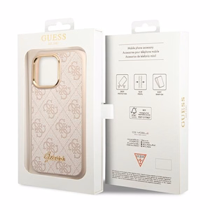 Guess 4G Vintage kuldne Logo ümbris jaoks iPhone 14 Pro - roosa