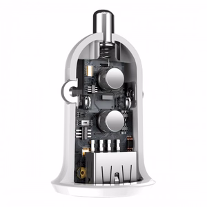 Autolaadija Baseus Grain Pro valge (2xUSB / 4.8A)