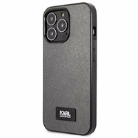 Karl Lagerfeld Saffiano Plaque ümbris jaoks iPhone 13 Pro / 13 6.1" - hõbedane