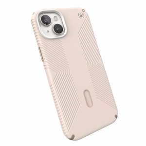 Speck Presidio2 Grip MagSafe ümbris ClickLock-tehnoloogiaga seadmele iPhone 15 Plus / 14 Plus, Bleached Bone / Heirloom Gold värvitoonis