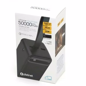Akupank POWER BANK Platinet 50000mAh (1xUSB; 1xType-C; QC3.0 20W) must