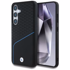 BMW Leather Textured and Smooth MagSafe Ümbris jaoks Samsung Galaxy S25 - must