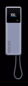 Akupank Xiaomi 10000 mAh QC PD 165W koos sisseehitatud kaabliga USB C PB1165MI koos LED dispaly hall