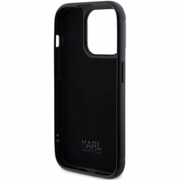 Karl Lagerfeld Rhinestone Logo Metal Plate ümbris jaoks iPhone 15 Pro - must