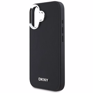 DKNY Plain Hõbedane Logo MagSafe iPhone 16 Ümbris - Must