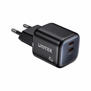 Unitek GaN võrgulaadija 45W 2x USB-C PD 3.0 QC