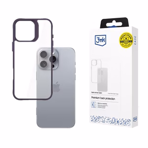 3mk Satin Armor Ümbris+ lilla jaoks Apple iPhone 16 Pro Max - läbipaistev