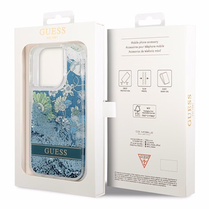 Guess GUHCP14LLFLSN iPhone 14 Pro 6.1" roheline/roheline hardcase Flower Liquid Glitter