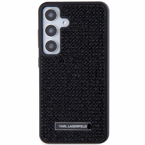 Karl Lagerfeld Rhinestone Metal Logo ümbris jaoks Samsung Galaxy S24 - must