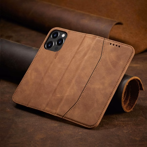 Magnet Fancy Case чехол для iPhone 13 Pro Max чехол-кошелёк с держателем для карт коричневый
