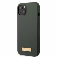 Guess GUHMP13MSBPLA iPhone 13 6.1" roheline/khaki hard ümbris Silicone Logo Plate MagSafe
