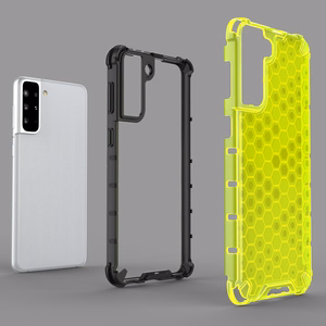 Samsung Galaxy S22 + (S22 Plus) läbipaistev Honeycomb korpus soomustatud kate koos geelraamiga Samsung Galaxy S22 + (S22 Plus) jaoks
