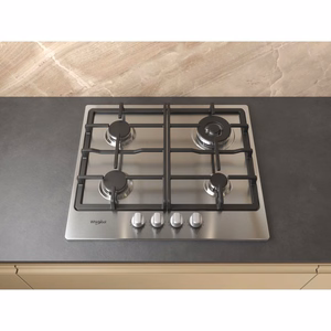 Whirlpool TGML 661 IX R sisseehitatud roostevabast terasest gaasipliit, 58 cm, 4 tsooni
