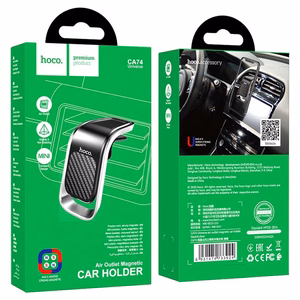 Car phone Hoidja Hoco CA74 jaoks using on ventilation grille, magnetic, must-hõbedane