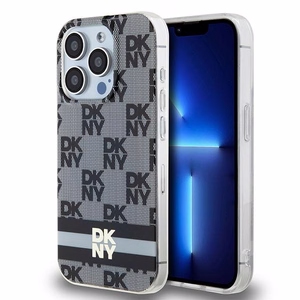 DKNY IML Checkered Mono Pattern & Printed Stripes MagSafe Ümbris jaoks iPhone 15 Pro Max - Must