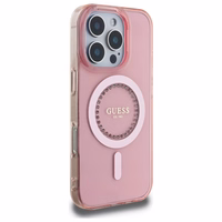 Guess IML Rhinestones MagSafe iPhone 16 Pro Max Ümbris - Roosa