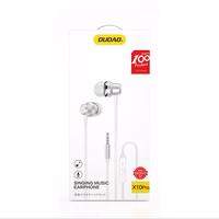 Dudao X10PRO juhtmega kõrvaklapid, mini jack 3.5mm, in-ear kaugjuhtimisega - valge