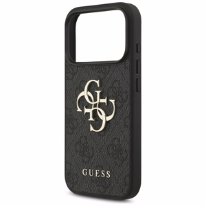 Guess PU 4G Metal Logo ümbris Apple iPhone 18 Pro telefonile, hall