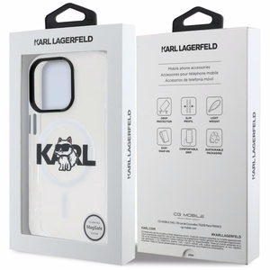 Karl Lagerfeld IML Choupette Sketch Logo MagSafe Ümbris iPhone 16 Pro - läbipaistev