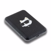 Karl Lagerfeld Powerbank induktiivne KLPB5FPGKSCHHK 16W 5000mAh must/must Choupette Head Pin MagSafe