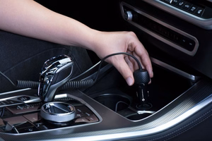 Car charger Forcell F-Energy Carbon USB A QC3.0 PD 3A 38W with cable USB C CC50-1AC black