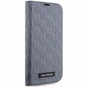 Karl Lagerfeld KLBKP14XSAKLHPG iPhone 14 Pro Max 6.7" bookcase hõbedane/hõbedane Saffiano Monogram
