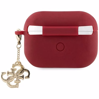 Guess GUAP2LECG4M ümbris jaoks AirPods Pro 2 cover lilla/magenta Liquid Silicone Glitter Triangle Charm