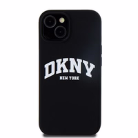 DKNY Liquid Silicone Valge Printed Logo MagSafe Ümbris jaoks iPhone 15 / 14 / 13 - Must