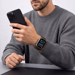 Tech-Protect Nylon Sport nailonist spordirihm mudelitele Apple Watch 44 / 45 / 46 / 49 mm, tumeroheline