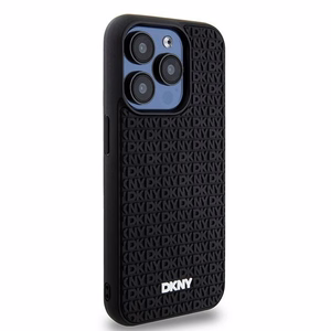 DKNY 3D Rubber Repeat Pattern ümbris jaoks iPhone 15 Pro - must