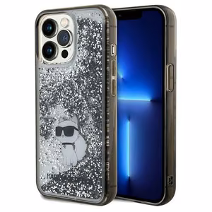 Karl Lagerfeld Liquid Glitter Choupette ümbris jaoks iPhone 13 Pro / 13 - läbipaistev