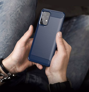Carbon Case Paindlik kate TPU ümbris Samsung Galaxy A72 4G sinine
