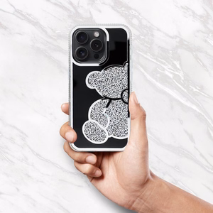 TEDDY BEAR Ümbris jaoks IPHONE 15 Pro hõbedane