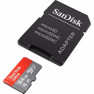 SanDisk memory card Ultra Android microSDXC 64GB 140MB/s A1 Cl.10 UHS-I + adapter