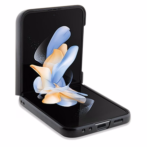 BMW Leather Hot Stamp ümbris jaoks Samsung Galaxy Z Flip 5 - must