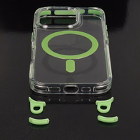 Tel Protect Strap Clear Ümbris jaoks Iphone 15 Pro roheline