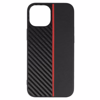 Tel Protect CARBON Ümbris jaoks Iphone 13 Mini Must with punane stripe