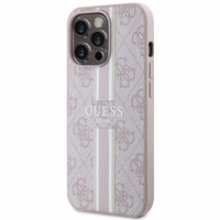 Guess GUHMP13LP4RPSP iPhone 13 Pro / 13 6.1" roosa/roosa hardcase 4G Printed Stripes MagSafe