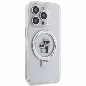 Karl Lagerfeld Ring Stand Karl&Choupette MagSafe ümbris jaoks iPhone 13 Pro Max - valge