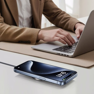 Acefast E24 Qi2 15W magnetiline induktiivlaadija 1.2m USB-C kaabliga - must