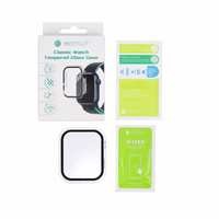 Bestsuit Ümbris with Hybrid Glass jaoks Apple Watch series 7/8/9-41mm - läbipaistev