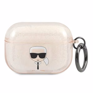 Karl Lagerfeld Glitter Karl's Head ümbris AirPods Pro jaoks - kuldne